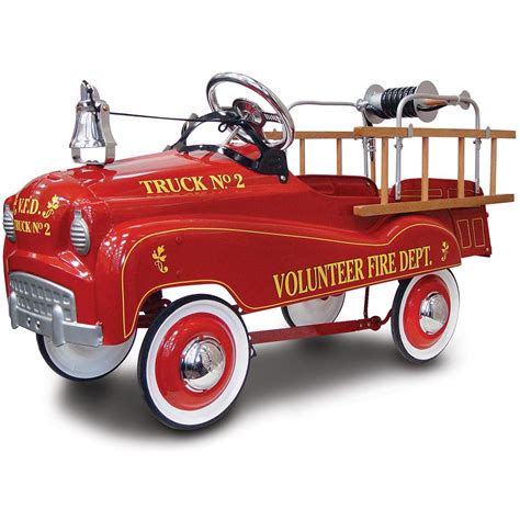 gear box radio car company fire truck pedal car metal|Gearbox Volunteer Fire Department Pedal Car.